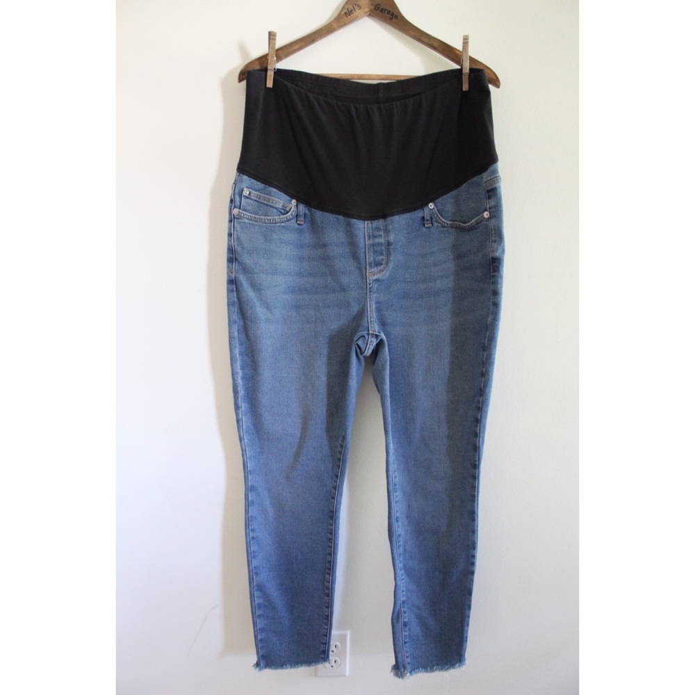 GAP Maternity Fringe Hem Cropped Plus Size Jeans 34 18